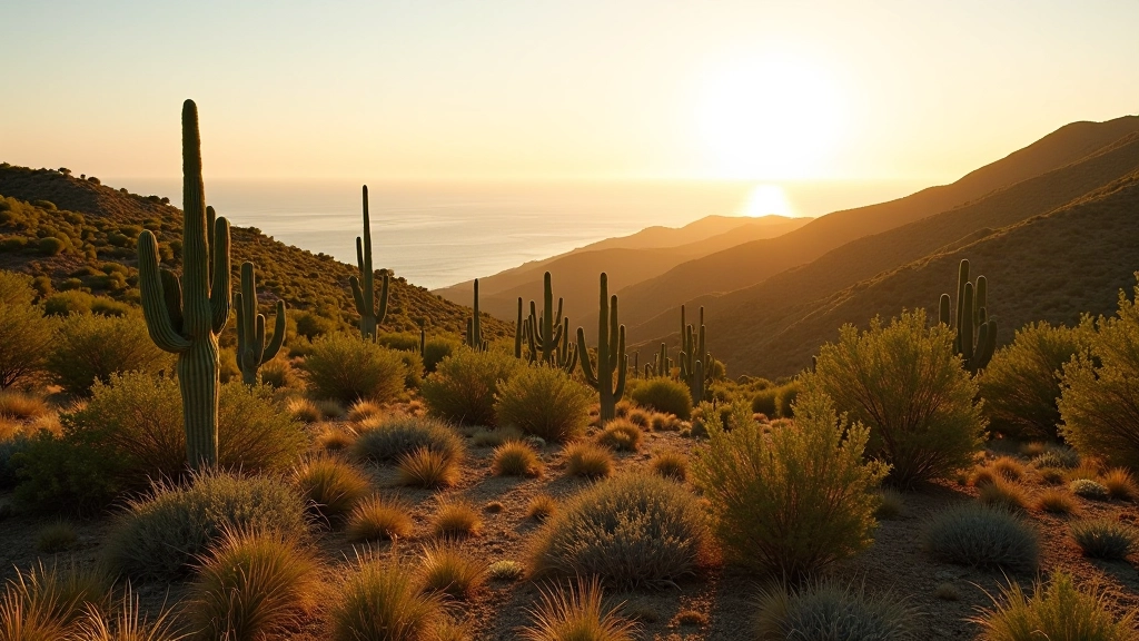 Vista panorámica del Bosque Seco de Guánica con cactus y vegetación seca